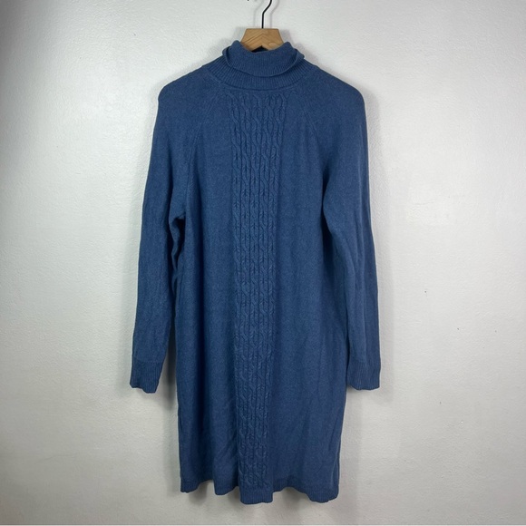 J. Jill Dresses & Skirts - J. Jill Blue Knit blue turtleneck sweater dress large